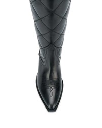 Bottes hauteur genou en cuir noires Sandro Paris