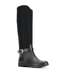 Bottes hauteur genou en cuir noires Trussardi Jeans