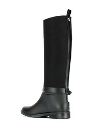 Bottes hauteur genou en cuir noires Trussardi Jeans