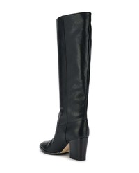 Bottes hauteur genou en cuir noires Sergio Rossi