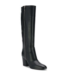 Bottes hauteur genou en cuir noires Sergio Rossi