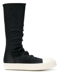 Bottes hauteur genou en cuir noires Rick Owens