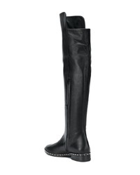 Bottes hauteur genou en cuir noires Marc Ellis