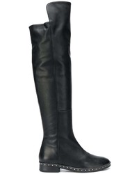 Bottes hauteur genou en cuir noires Marc Ellis