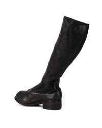 Bottes hauteur genou en cuir noires Guidi