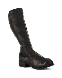 Bottes hauteur genou en cuir noires Guidi