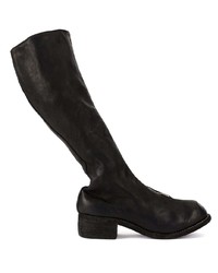 Bottes hauteur genou en cuir noires Guidi