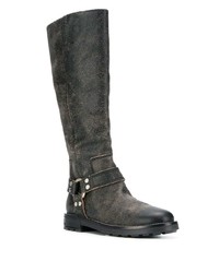 Bottes hauteur genou en cuir noires Diesel