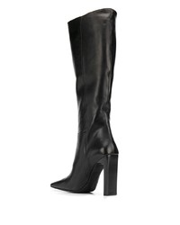 Bottes hauteur genou en cuir noires Marc Ellis