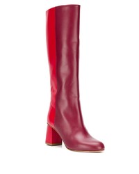Bottes hauteur genou en cuir rouges RED Valentino