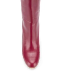 Bottes hauteur genou en cuir rouges RED Valentino