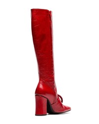 Bottes hauteur genou en cuir rouges Dorateymur