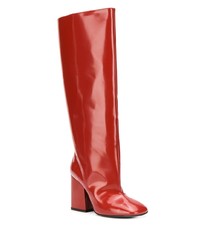 Bottes hauteur genou en cuir rouges Marni