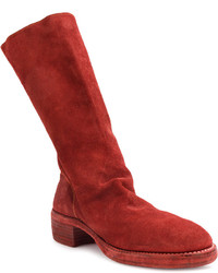 Bottes hauteur genou en cuir rouges Guidi