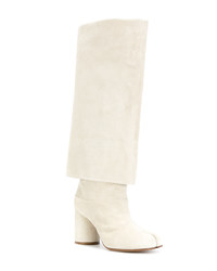 Bottes hauteur genou en daim beiges Maison Margiela