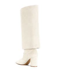 Bottes hauteur genou en daim beiges Maison Margiela