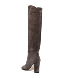 Bottes hauteur genou en daim gris foncé Jimmy Choo