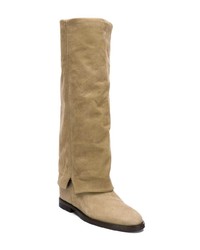 Bottes hauteur genou en daim marron clair Via Roma 15