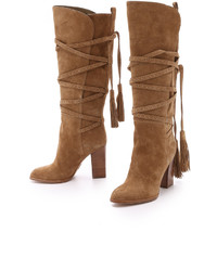 Bottes hauteur genou en daim marron clair