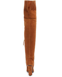 Bottes hauteur genou en daim marron Giuseppe Zanotti