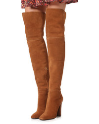 Bottes hauteur genou en daim marron Giuseppe Zanotti