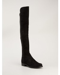 Bottes hauteur genou en daim noires Stuart Weitzman