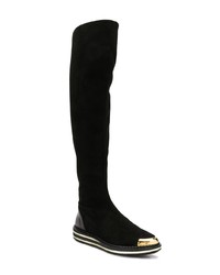 Bottes hauteur genou en daim noires Giuseppe Zanotti Design