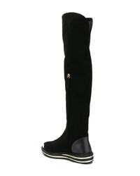 Bottes hauteur genou en daim noires Giuseppe Zanotti Design