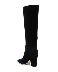 Bottes hauteur genou en daim noires Sergio Rossi