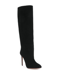 Bottes hauteur genou en daim noires Aquazzura