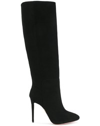 Bottes hauteur genou en daim noires Aquazzura