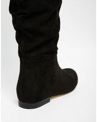 Bottes hauteur genou en daim noires Asos