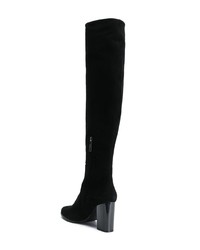 Bottes hauteur genou en daim noires Baldinini