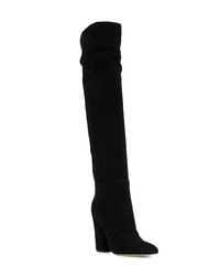 Bottes hauteur genou en daim noires Sergio Rossi