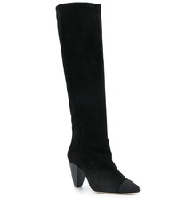 Bottes hauteur genou en daim noires Sandro Paris