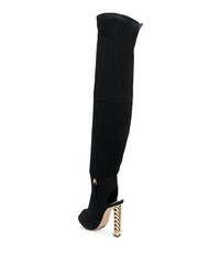 Bottes hauteur genou en daim noires Giuseppe Zanotti