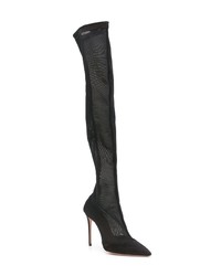 Bottes hauteur genou en daim noires Aquazzura