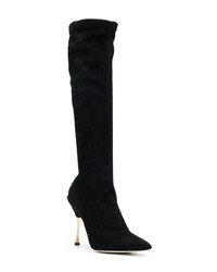 Bottes hauteur genou en daim noires Dolce & Gabbana