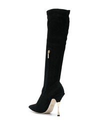 Bottes hauteur genou en daim noires Dolce & Gabbana
