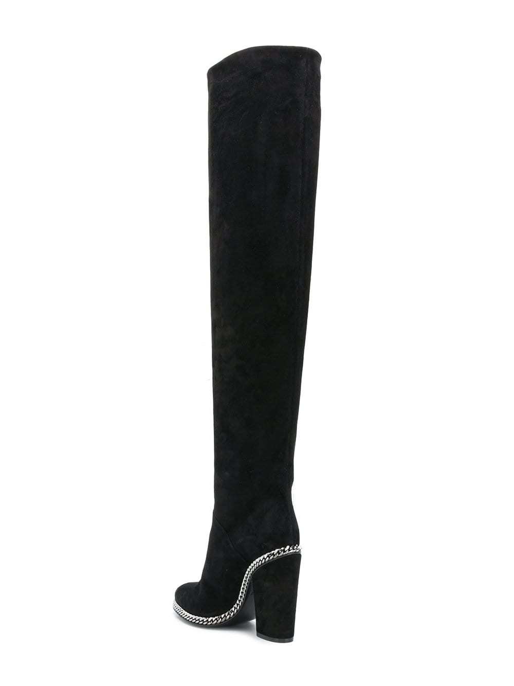 Bottes Hauteur Genou En Daim Noires Balmain 1 474 Farfetch