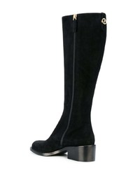 Bottes hauteur genou en daim noires Giorgio Armani