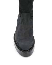 Bottes hauteur genou en daim noires Clergerie