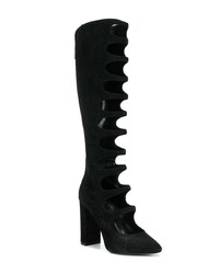 Bottes hauteur genou en daim noires Saint Laurent