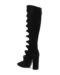 Bottes hauteur genou en daim noires Saint Laurent