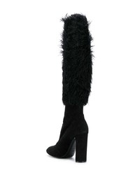 Bottes hauteur genou en daim noires Casadei