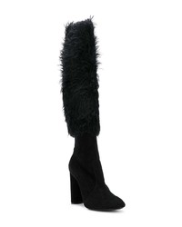 Bottes hauteur genou en daim noires Casadei