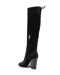 Bottes hauteur genou en daim noires Sergio Rossi