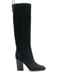 Bottes hauteur genou en daim noires Sergio Rossi