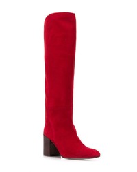 Bottes hauteur genou en daim rouges Stuart Weitzman