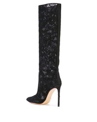 Bottes hauteur genou en toile noires Francesco Russo